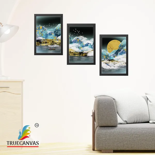 Black__Abstract_Canvas_Painting_Set_Of_3_Wall_Hanging_Frame_|_For_Home,_Living_Room_Gallery_&_Office,_Black,_Size_-_13.50_X_19.50_Inch,_Sf085