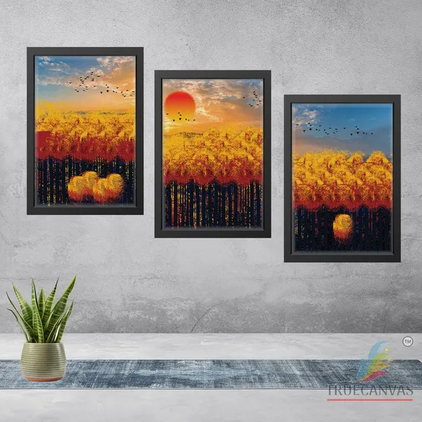 Black__Abstract_Canvas_Painting_Set_Of_3_Wall_Hanging_Frame_|_For_Home,_Living_Room_Gallery_&_Office,_Black,_Size_-_13.50_X_19.50_Inch,_Sf086