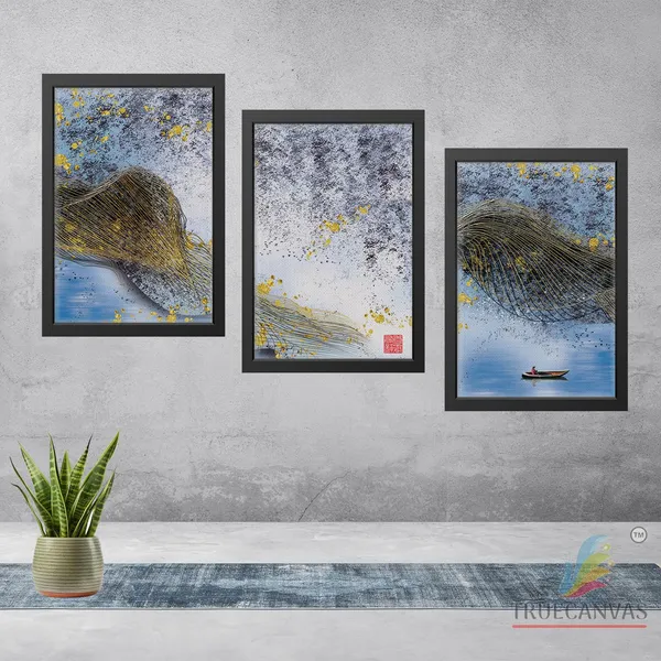 Black__Abstract_Canvas_Painting_Set_Of_3_Wall_Hanging_Frame_|_For_Home,_Living_Room_Gallery_&_Office,_Black,_Size_-_13.50_X_19.50_Inch,_Sf087