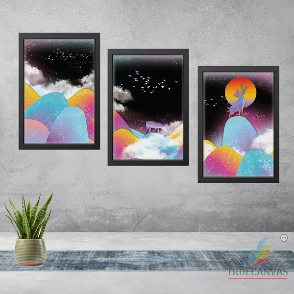 Black__Abstract_Canvas_Painting_Set_Of_3_Wall_Hanging_Frame_|_For_Home,_Living_Room_Gallery_&_Office,_Black,_Size_-_13.50_X_19.50_Inch,_Sf093