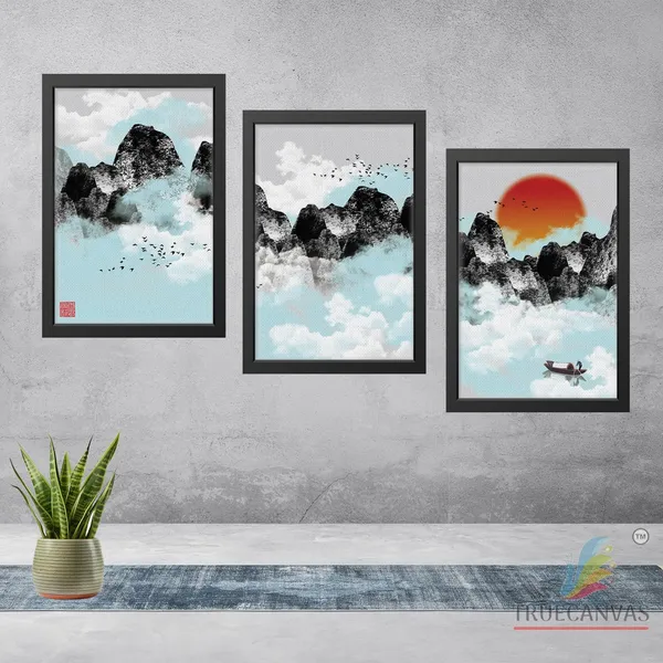 Black__Abstract_Canvas_Painting_Set_Of_3_Wall_Hanging_Frame_|_For_Home,_Living_Room_Gallery_&_Office,_Black,_Size_-_13.50_X_19.50_Inch,_Sf096