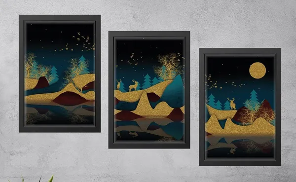 Black__Abstract_Canvas_Painting_Set_Of_3_Wall_Hanging_Frame_|_For_Home,_Living_Room_Gallery_&_Office,_Black,_Size_-_13.50_X_19.50_Inch,_Sf097