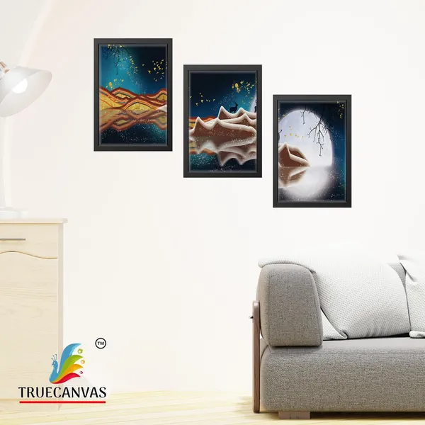 Black__Abstract_Canvas_Painting_Set_Of_3_Wall_Hanging_Frame_|_For_Home,_Living_Room_Gallery_&_Office,_Black,_Size_-_13.50_X_19.50_Inch,_Sf104