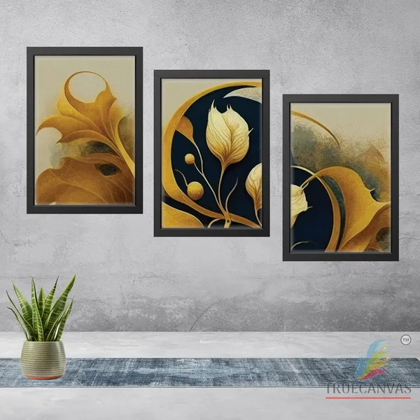 Black__Abstract_Canvas_Painting_Set_Of_3_Wall_Hanging_Frame_|_For_Home,_Living_Room_Gallery_&_Office,_Black,_Size_-_13.50_X_19.50_Inch,_Sf138