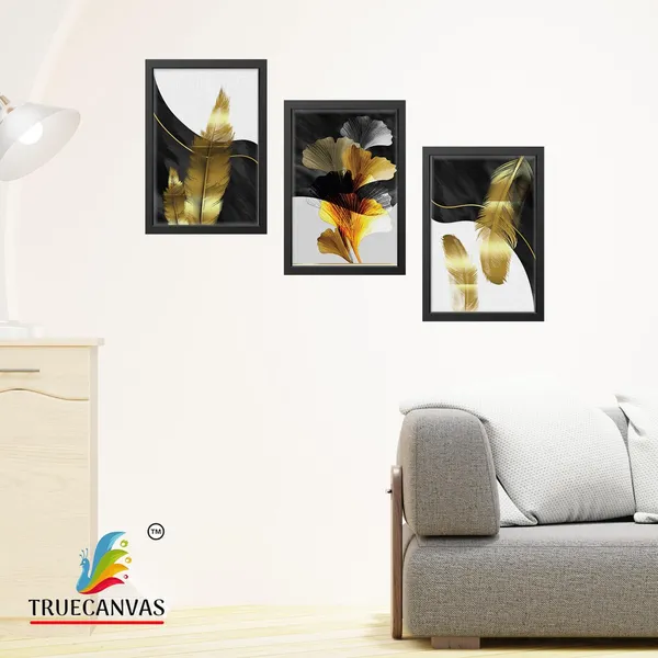 Black__Abstract_Canvas_Painting_Set_Of_3_Wall_Hanging_Frame_|_For_Home,_Living_Room_Gallery_&_Office,_Black,_Size_-_13.50_X_19.50_Inch,_Sf154