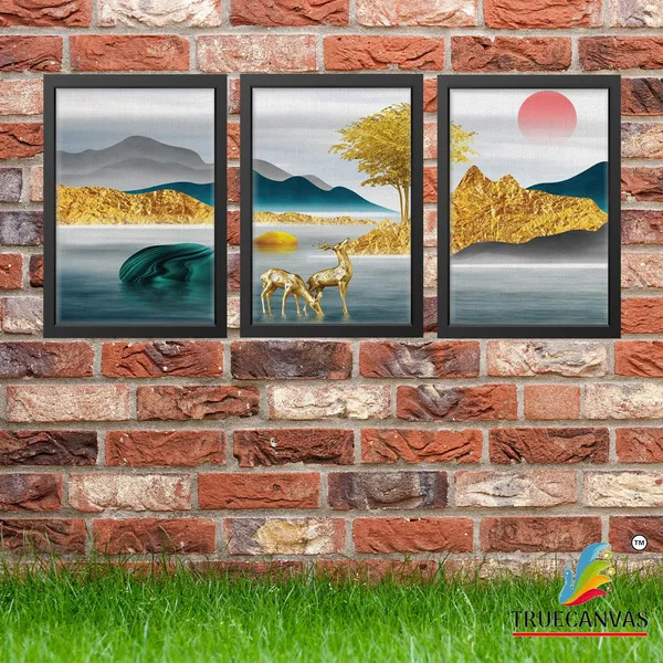 Black__Abstract_Canvas_Painting_Set_Of_3_Wall_Hanging_Frame_|_For_Home,_Living_Room_Gallery_&_Office,_Black,_Size_-_13.50_X_19.50_Inch,_Sf158