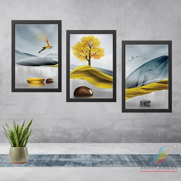 Black__Abstract_Canvas_Painting_Set_Of_3_Wall_Hanging_Frame_|_For_Home,_Living_Room_Gallery_&_Office,_Black,_Size_-_13.50_X_19.50_Inch,_Sf159