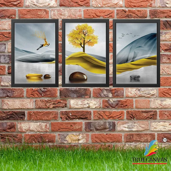 Black__Abstract_Canvas_Painting_Set_Of_3_Wall_Hanging_Frame_|_For_Home,_Living_Room_Gallery_&_Office,_Black,_Size_-_13.50_X_19.50_Inch,_Sf159