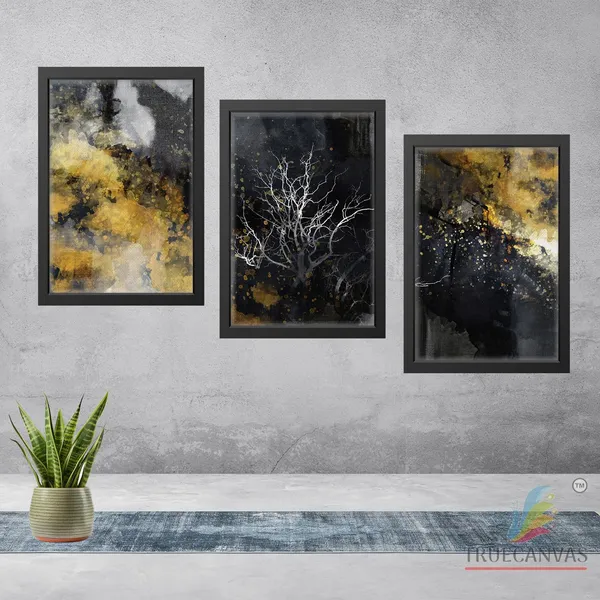 Black__Abstract_Canvas_Painting_Set_Of_3_Wall_Hanging_Frame_|_For_Home,_Living_Room_Gallery_&_Office,_Black,_Size_-_13.50_X_19.50_Inch,_Sf161