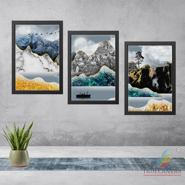 Black__Abstract_Canvas_Painting_Set_Of_3_Wall_Hanging_Frame_|_For_Home,_Living_Room_Gallery_&_Office,_Black,_Size_-_13.50_X_19.50_Inch,_Sf166