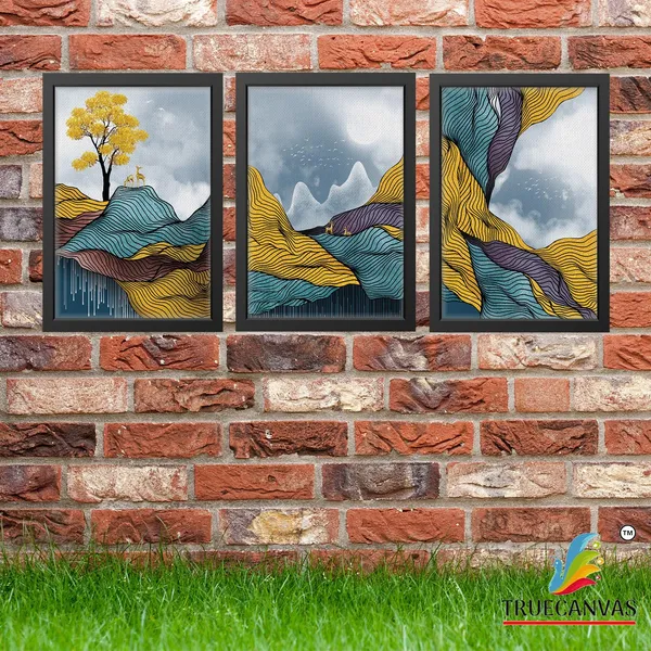 Black__Abstract_Canvas_Painting_Set_Of_3_Wall_Hanging_Frame_|_For_Home,_Living_Room_Gallery_&_Office,_Black,_Size_-_13.50_X_19.50_Inch,_Sf170