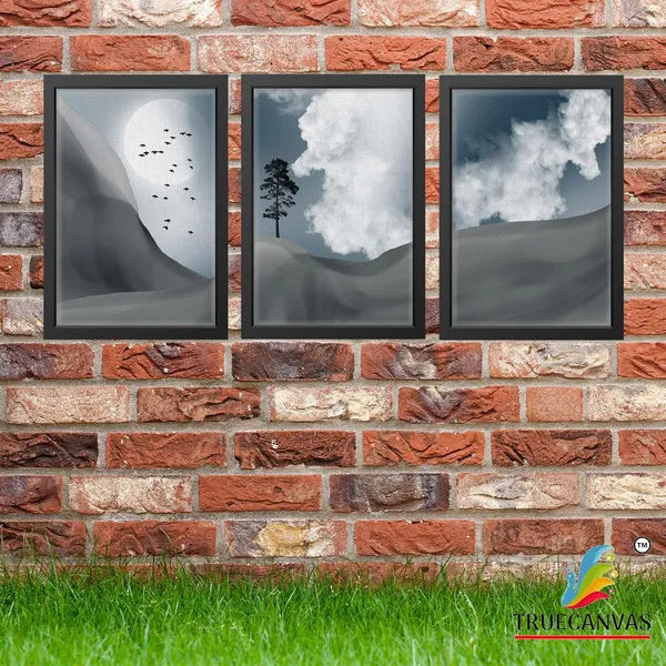 Black__Abstract_Canvas_Painting_Set_Of_3_Wall_Hanging_Frame_|_For_Home,_Living_Room_Gallery_&_Office,_Black,_Size_-_13.50_X_19.50_Inch,_Sf171
