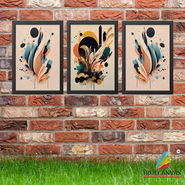 Black__Abstract_Canvas_Painting_Set_Of_3_Wall_Hanging_Frame_|_For_Home,_Living_Room_Gallery_&_Office,_Black,_Size_-_13.50_X_19.50_Inch,_Sf182