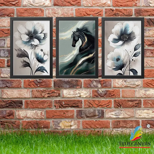 Black__Abstract_Canvas_Painting_Set_Of_3_Wall_Hanging_Frame_|_For_Home,_Living_Room_Gallery_&_Office,_Black,_Size_-_13.50_X_19.50_Inch,_Sf185
