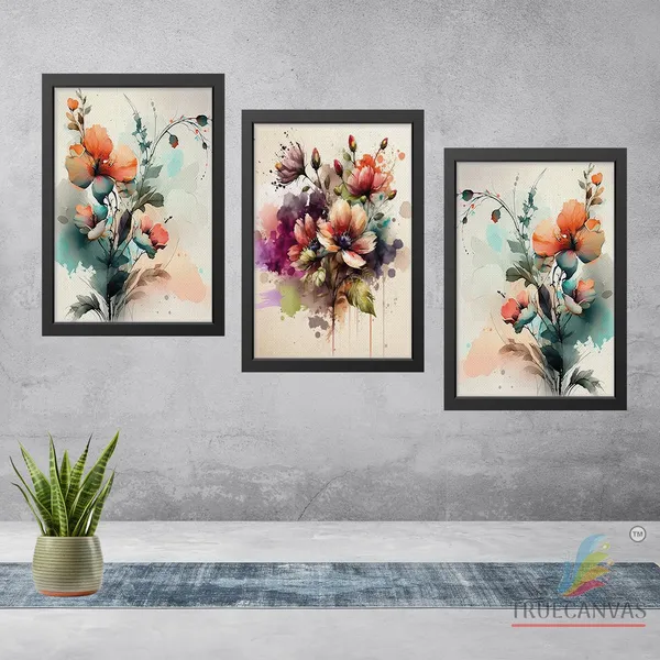 Multicolor_Abstract_Canvas_Painting_Set_Of_3_Wall_Hanging_Frame_|_For_Home,_Living_Room_Gallery_&_Office,_Black,_Size_-_13.50_X_19.50_Inch,_Sf193