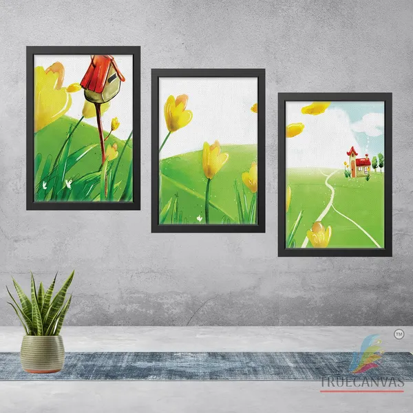Black__Abstract_Canvas_Painting_Set_Of_3_Wall_Hanging_Frame_|_For_Home,_Living_Room_Gallery_&_Office,_Black,_Size_-_13.50_X_19.50_Inch,_Sf223