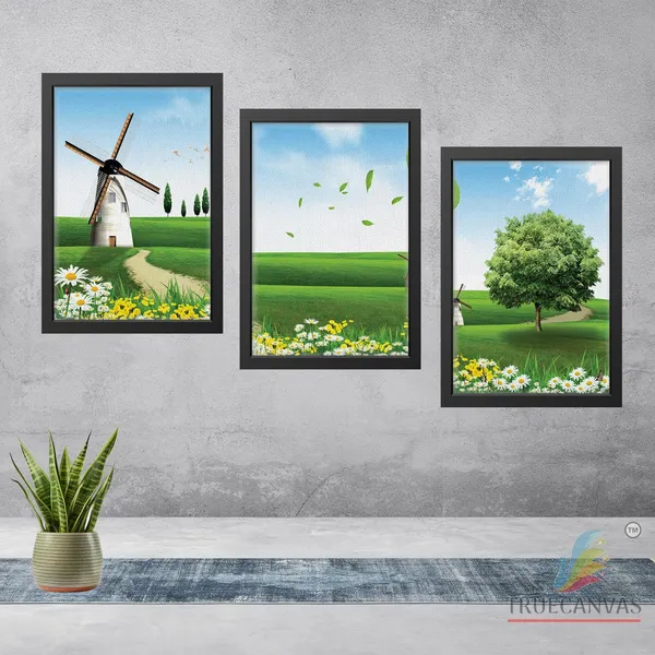 Black__Abstract_Canvas_Painting_Set_Of_3_Wall_Hanging_Frame_|_For_Home,_Living_Room_Gallery_&_Office,_Black,_Size_-_13.50_X_19.50_Inch,_Sf234