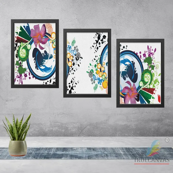 Black__Abstract_Canvas_Painting_Set_Of_3_Wall_Hanging_Frame_|_For_Home,_Living_Room_Gallery_&_Office,_Black,_Size_-_13.50_X_19.50_Inch,_Sf238