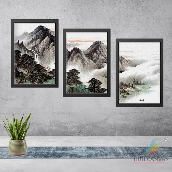 Black__Abstract_Canvas_Painting_Set_Of_3_Wall_Hanging_Frame_|_For_Home,_Living_Room_Gallery_&_Office,_Black,_Size_-_13.50_X_19.50_Inch,_Sf248