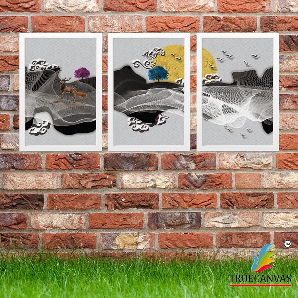 White__Abstract_Canvas_Painting_Set_Of_3_Wall_Hanging_Frame_|_For_Home,_Living_Room_Gallery_&_Office,_White,_Size_13.50_X_19.50_Inch,_Sf099