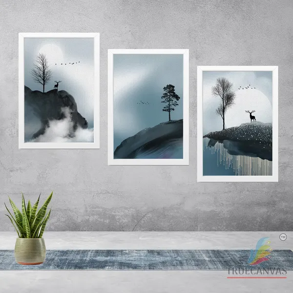 White__Abstract_Canvas_Painting_Set_Of_3_Wall_Hanging_Frame_|_For_Home,_Living_Room_Gallery_&_Office,_White,_Size_13.50_X_19.50_Inch,_Sf155