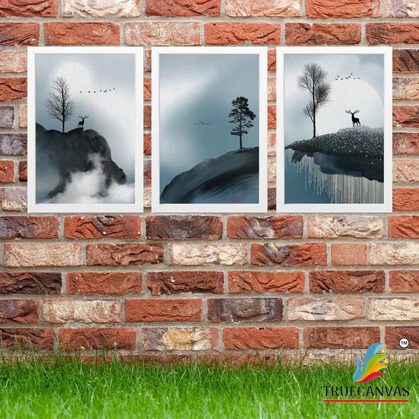 White__Abstract_Canvas_Painting_Set_Of_3_Wall_Hanging_Frame_|_For_Home,_Living_Room_Gallery_&_Office,_White,_Size_13.50_X_19.50_Inch,_Sf155