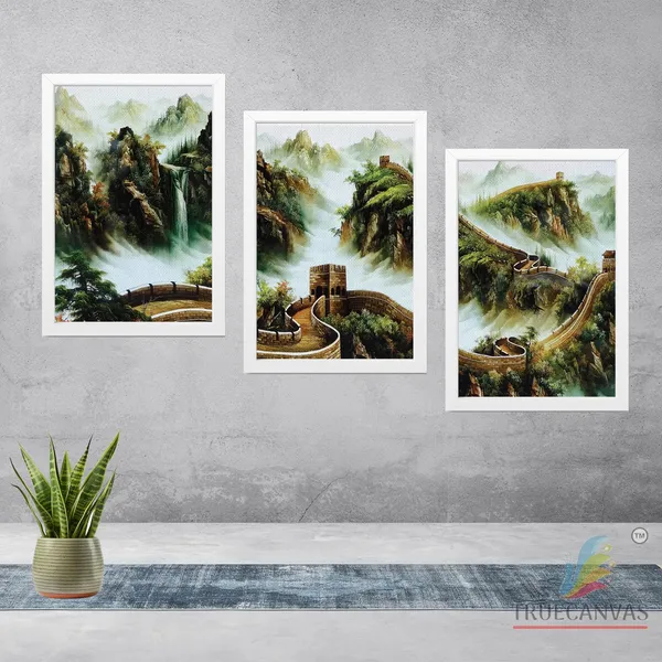White__Abstract_Canvas_Painting_Set_Of_3_Wall_Hanging_Frame_|_For_Home,_Living_Room_Gallery_&_Office,_White,_Size_13.50_X_19.50_Inch,_Sf241