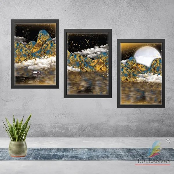 Black__Abstract_Hd_Print_Painting_Set_Of_3_With_Frame_|_For_Home,_Living_Room_Gallery_&_Office,_Black,_Size_-_13.50_X_19.50_Inch,_Sf036