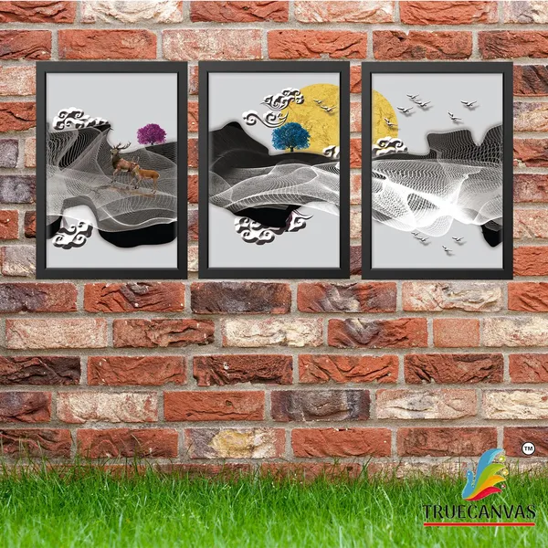 Black__Abstract_Hd_Print_Painting_Set_Of_3_With_Frame_|_For_Home,_Living_Room_Gallery_&_Office,_Black,_Size_-_13.50_X_19.50_Inch,_Sf099