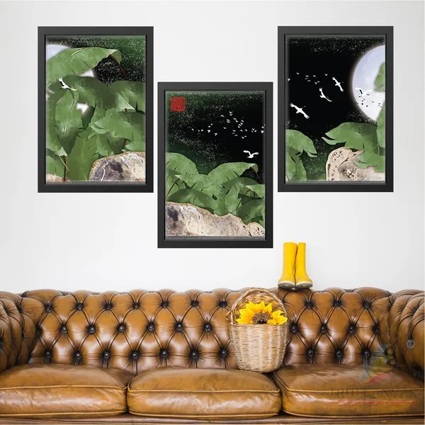 Black__Abstract_Hd_Print_Painting_Set_Of_3_With_Frame_|_For_Home,_Living_Room_Gallery_&_Office,_Black_Frame,_Size_-_13.50_X_19.50_Inch,_Sf254
