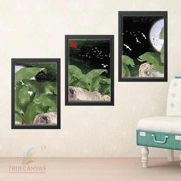 Black__Abstract_Hd_Print_Painting_Set_Of_3_With_Frame_|_For_Home,_Living_Room_Gallery_&_Office,_Black_Frame,_Size_-_13.50_X_19.50_Inch,_Sf254