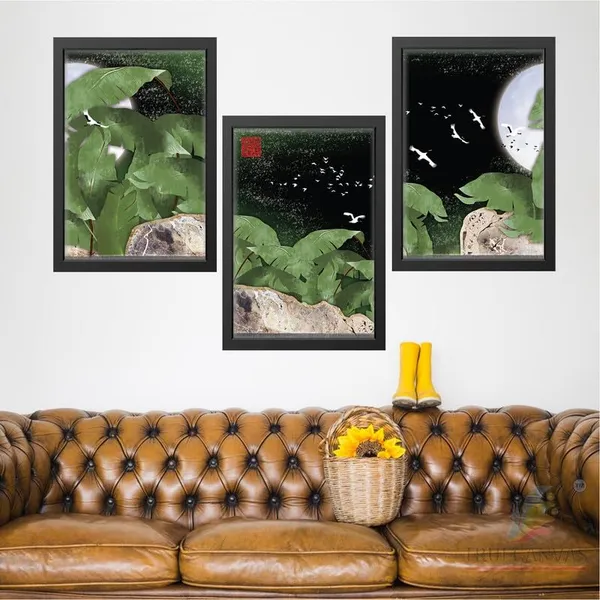 Black__Abstract_Hd_Print_Painting_Set_Of_3_With_Frame_|_For_Home,_Living_Room_Gallery_&_Office,_Black_Frame,_Size_-_13.50_X_19.50_Inch,_Sf254