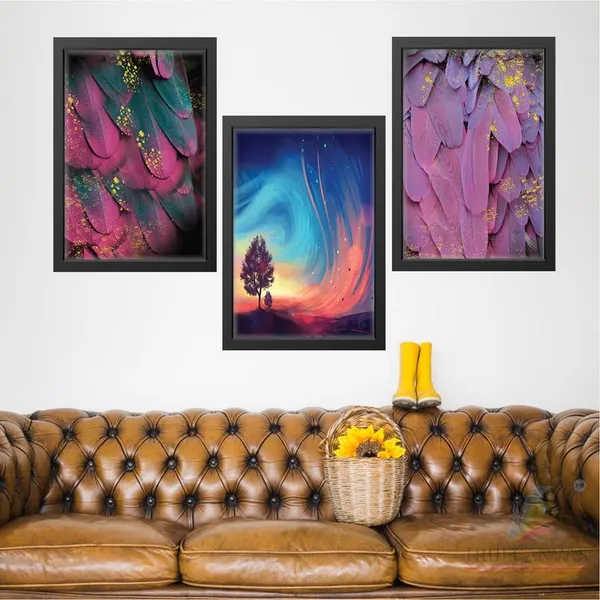 Black__Abstract_Hd_Print_Painting_Set_Of_3_With_Frame_|_For_Home,_Living_Room_Gallery_&_Office,_Black_Frame,_Size_-_13.50_X_19.50_Inch,_Sf256