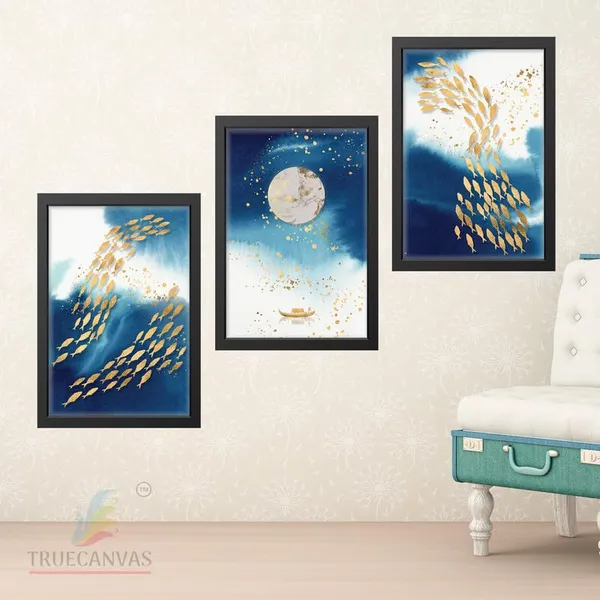 Black__Abstract_Hd_Print_Painting_Set_Of_3_With_Frame_|_For_Home,_Living_Room_Gallery_&_Office,_Black_Frame,_Size_-_13.50_X_19.50_Inch,_Sf259