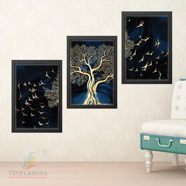 Black__Abstract_Hd_Print_Painting_Set_Of_3_With_Frame_|_For_Home,_Living_Room_Gallery_&_Office,_Black_Frame,_Size_-_13.50_X_19.50_Inch,_Sf263
