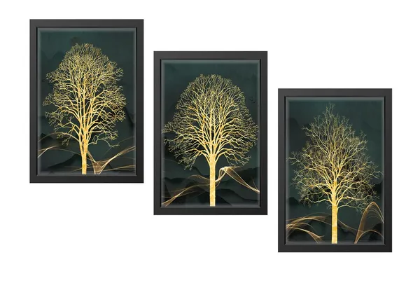 Black__Abstract_Hd_Print_Painting_Set_Of_3_With_Frame_|_For_Home,_Living_Room_Gallery_&_Office,_Black_Frame,_Size_-_13.50_X_19.50_Inch,_Sf264