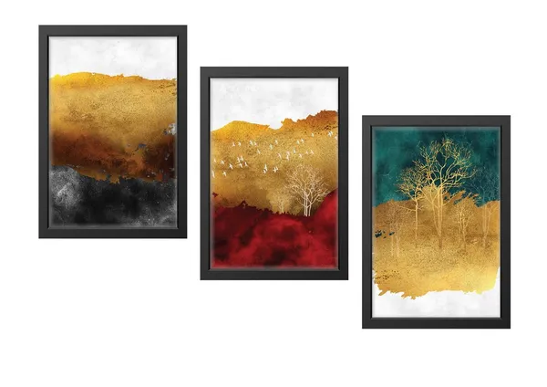 Black__Abstract_Hd_Print_Painting_Set_Of_3_With_Frame_|_For_Home,_Living_Room_Gallery_&_Office,_Black_Frame,_Size_-_13.50_X_19.50_Inch,_Sf265