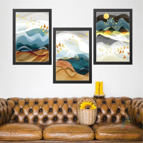 Black__Abstract_Hd_Print_Painting_Set_Of_3_With_Frame_|_For_Home,_Living_Room_Gallery_&_Office,_Black_Frame,_Size_-_13.50_X_19.50_Inch,_Sf268