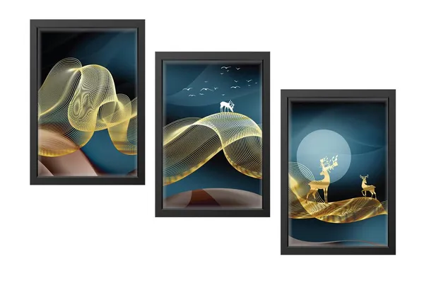 Black__Abstract_Hd_Print_Painting_Set_Of_3_With_Frame_|_For_Home,_Living_Room_Gallery_&_Office,_Black_Frame,_Size_-_13.50_X_19.50_Inch,_Sf273