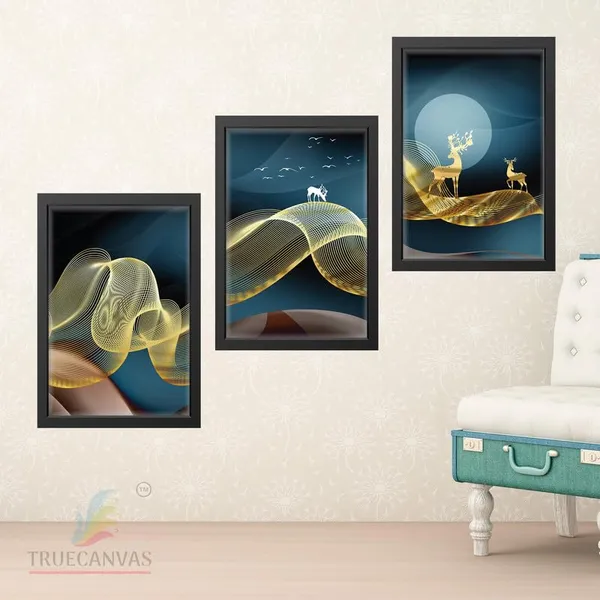 Black__Abstract_Hd_Print_Painting_Set_Of_3_With_Frame_|_For_Home,_Living_Room_Gallery_&_Office,_Black_Frame,_Size_-_13.50_X_19.50_Inch,_Sf273