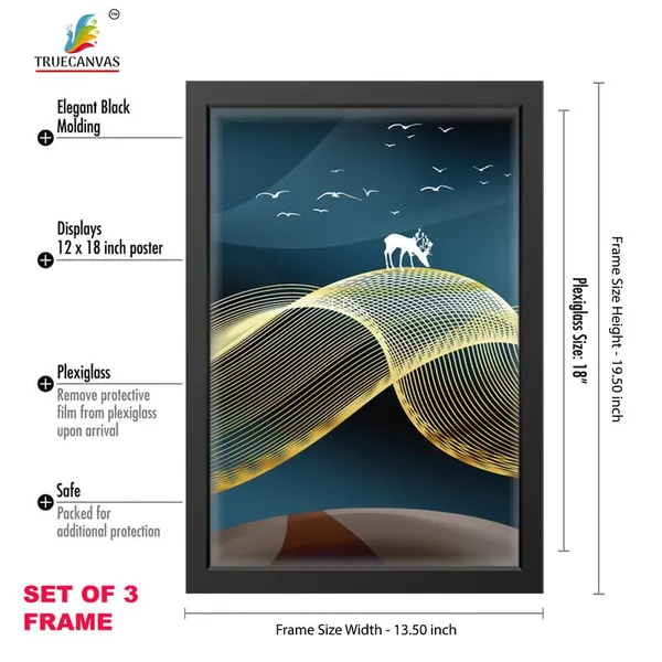 Black__Abstract_Hd_Print_Painting_Set_Of_3_With_Frame_|_For_Home,_Living_Room_Gallery_&_Office,_Black_Frame,_Size_-_13.50_X_19.50_Inch,_Sf273