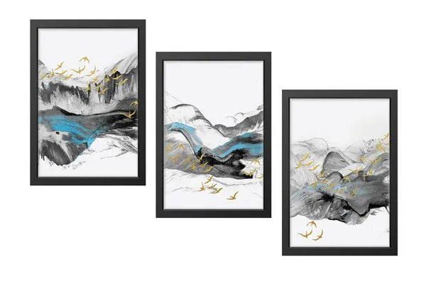 Multicolor_Abstract_Hd_Print_Painting_Set_Of_3_With_Frame_|_For_Home,_Living_Room_Gallery_&_Office,_Black_Frame,_Size_-_13.50_X_19.50_Inch,_Sf276