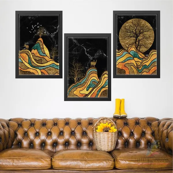 Black__Abstract_Hd_Print_Painting_Set_Of_3_With_Frame_|_For_Home,_Living_Room_Gallery_&_Office,_Black_Frame,_Size_-_13.50_X_19.50_Inch,_Sf278