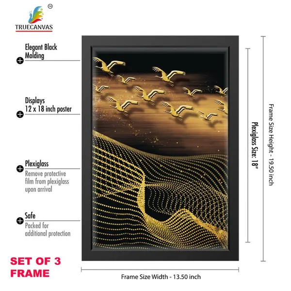 Black__Abstract_Hd_Print_Painting_Set_Of_3_With_Frame_|_For_Home,_Living_Room_Gallery_&_Office,_Black_Frame,_Size_-_13.50_X_19.50_Inch,_Sf279