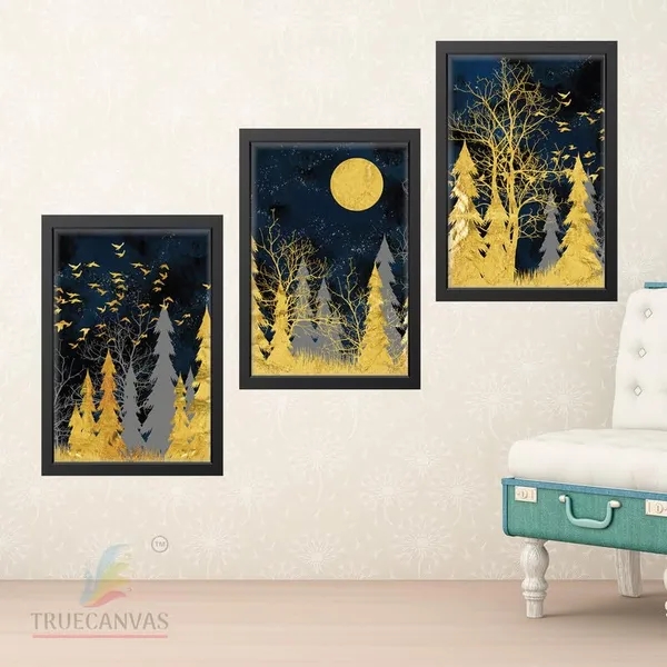 Black__Abstract_Hd_Print_Painting_Set_Of_3_With_Frame_|_For_Home,_Living_Room_Gallery_&_Office,_Black_Frame,_Size_-_13.50_X_19.50_Inch,_Sf286