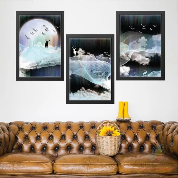 Black__Abstract_Hd_Print_Painting_Set_Of_3_With_Frame_|_For_Home,_Living_Room_Gallery_&_Office,_Black_Frame,_Size_-_13.50_X_19.50_Inch,_Sf287