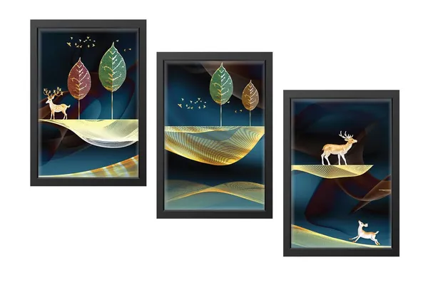 Black__Abstract_Hd_Print_Painting_Set_Of_3_With_Frame_|_For_Home,_Living_Room_Gallery_&_Office,_Black_Frame,_Size_-_13.50_X_19.50_Inch,_Sf298