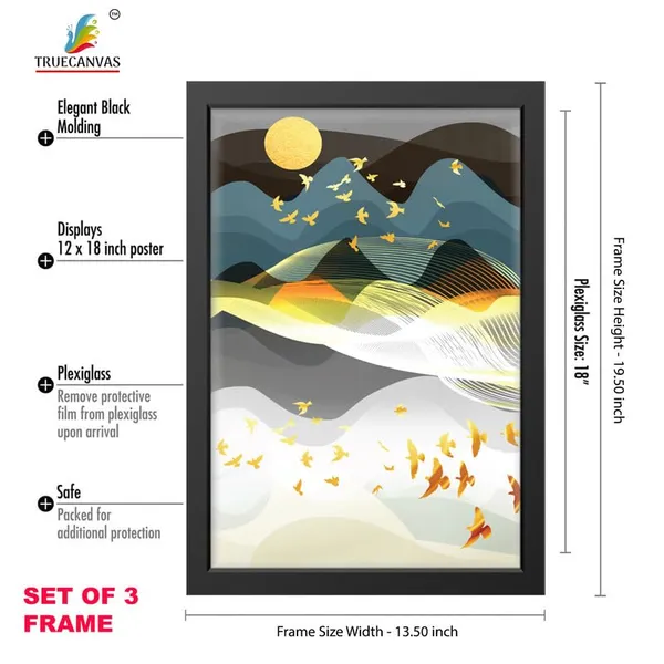 Black__Abstract_Hd_Print_Painting_Set_Of_3_With_Frame_|_For_Home,_Living_Room_Gallery_&_Office,_Black_Frame,_Size_-_13.50_X_19.50_Inch,_Sf299