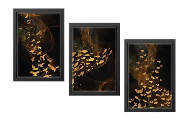 Black__Abstract_Hd_Print_Painting_Set_Of_3_With_Frame_|_For_Home,_Living_Room_Gallery_&_Office,_Black_Frame,_Size_-_13.50_X_19.50_Inch,_Sf300