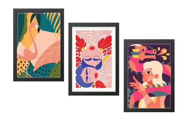 Multicolor_Abstract_Hd_Print_Painting_Set_Of_3_With_Frame_|_For_Home,_Living_Room_Gallery_&_Office,_Black_Frame,_Size_-_13.50_X_19.50_Inch,_Sf305